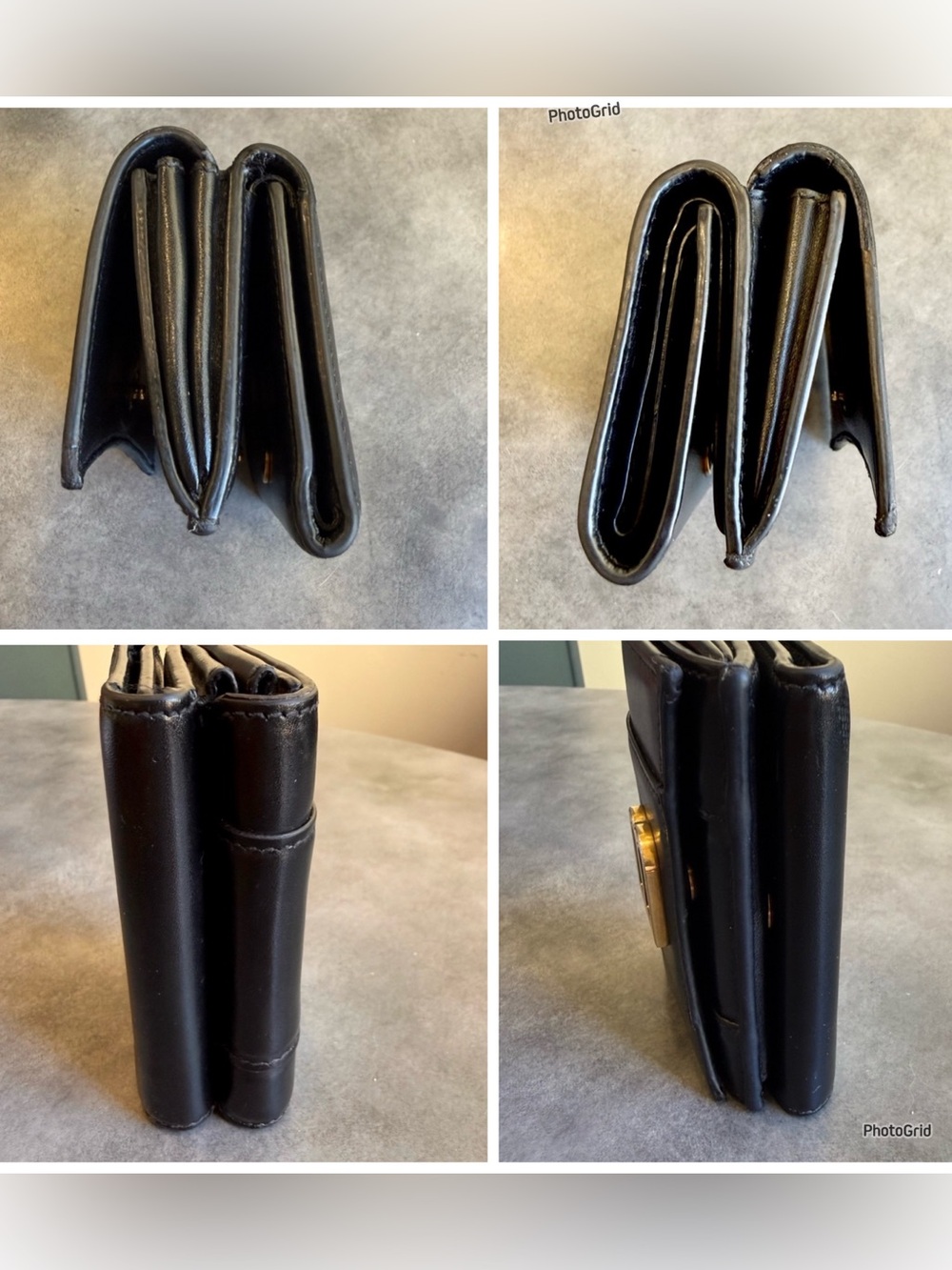 BALENCIAGA Hourglass Mini Wallet in Black Shiny Box Calfskin Leather w/ COA - Picture 11 of 16